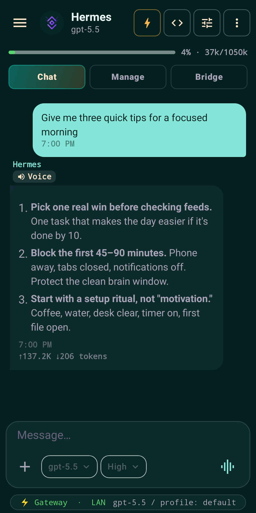 Hermes Teal theme