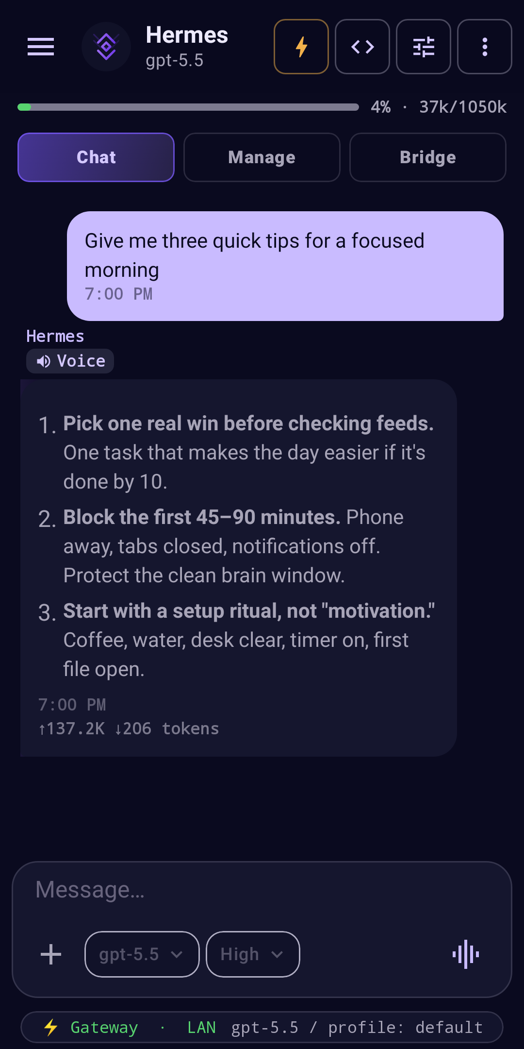 Midnight theme