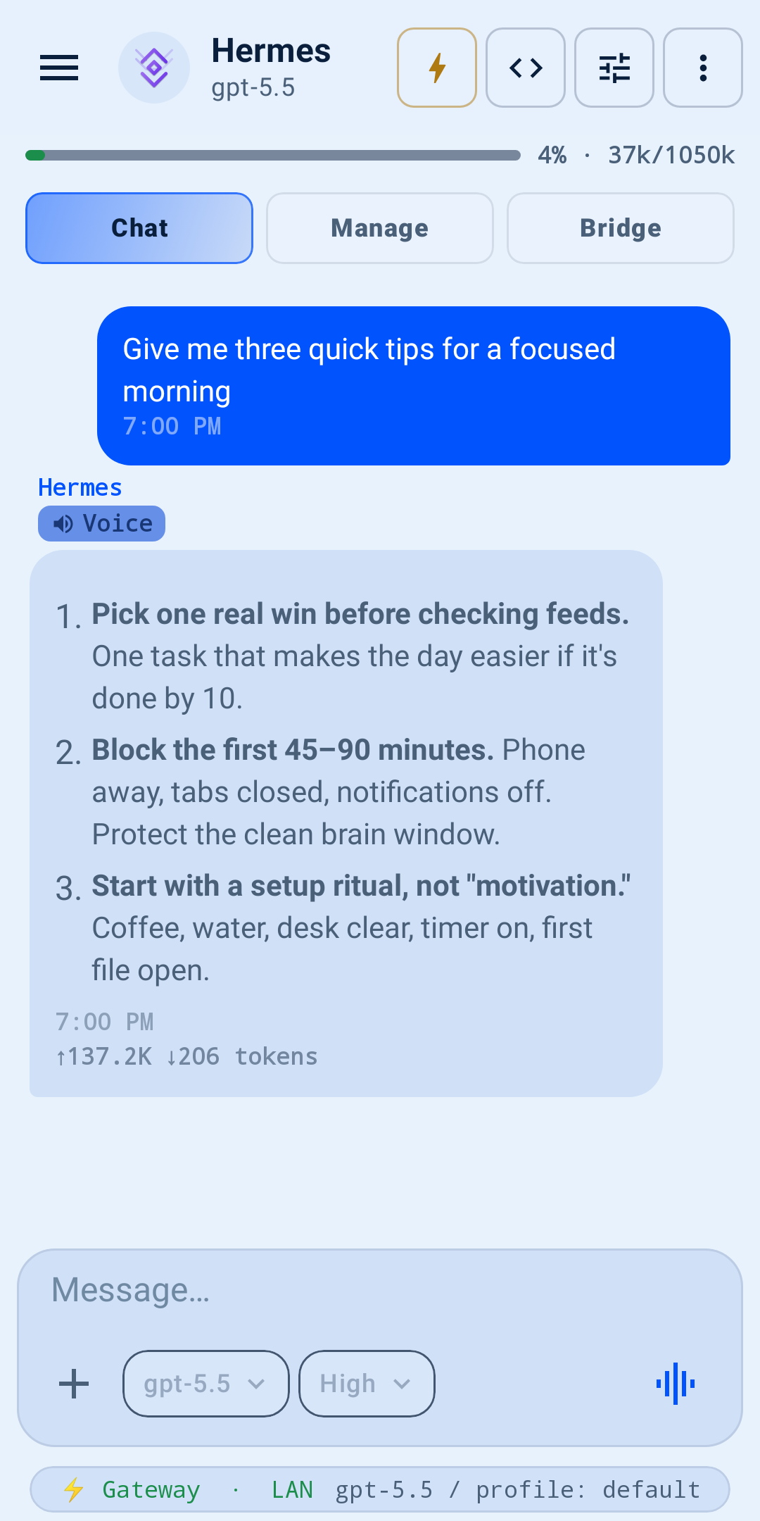 Nous Blue theme